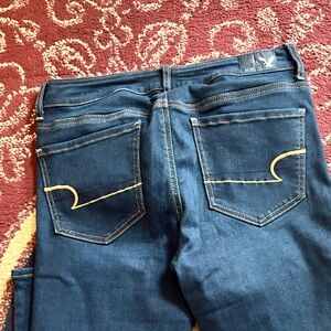 American Eagle Outfitters Dark Blue Super stretch jeggings- size 10- 31/32”